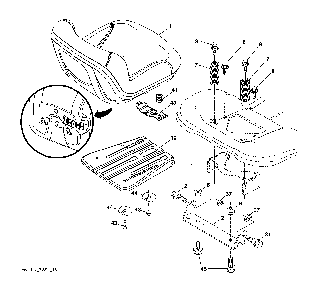 Seat assembly Diagram and Parts List for 96043028100  Husqvarna Lawn Tractor