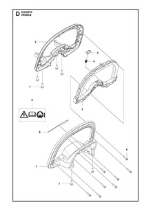 Handle Diagram and Parts List for 522IHD75  Husqvarna Hedge Trimmer