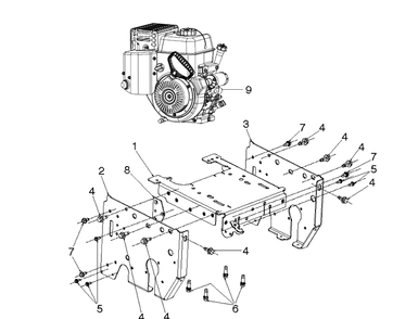 Chassis Diagram and Parts List for ST424  Husqvarna Snow Blower
