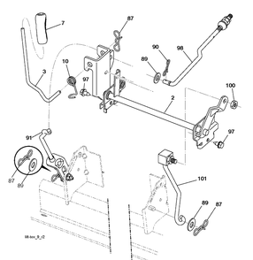 Mower Lift / Deck Lift Diagram and Parts List for LTH18538 (96043013102)(2011-6) Husqvarna Lawn Tractor