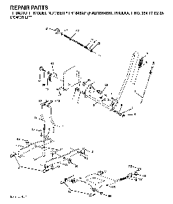 Mower Lift / Deck Lift Diagram and Parts List for YTH1848XP (HAU18H48H, 954170226)(2004-09) Husqvarna Lawn Tractor