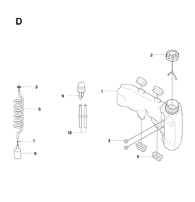 Fuel Tank Diagram and Parts List for 323HD60 20081400001-20090400000 Husqvarna Hedge Trimmer