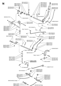 Controls Diagram and Parts List for PR14 2000-02 Husqvarna Lawn Mower