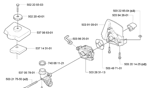 Air Filter/ Carburetor Diagram and Parts List for HA110 2005-10 Husqvarna Hedge Trimmer