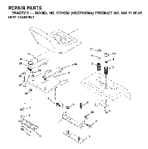 Seat Diagram and Parts List for GTH250 (HEGTH250A, 954170055)(2002-03) Husqvarna Lawn Tractor