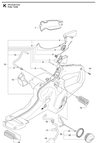 Fuel Tank Diagram and Parts List for 570 2013-03 Husqvarna Chainsaw