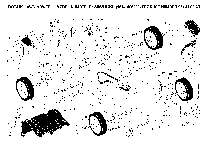 Wheels And Tires Diagram and Parts List for R152SVBBC (96141006300, 961410063)(2006-02) Husqvarna Lawn Mower