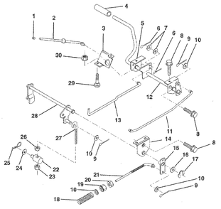 Brake / Rear Mower Lift Assembly Diagram and Parts List for LR120 (954000412-B)(1992-10) Husqvarna Lawn Tractor