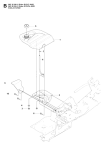 Fuel System Diagram and Parts List for R15-V2AWD 2008-01 Husqvarna Lawn Tractor