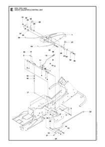 Height Adjustment Diagram and Parts List for PF21AWD (965192501)(2011-03) Husqvarna Lawn Tractor