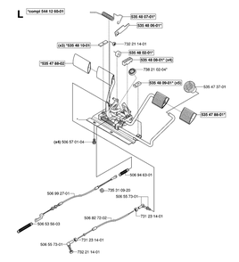 Pedals Diagram and Parts List for R15-V2 (953533701)(2006-05) Husqvarna Lawn Tractor