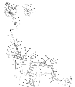 Steering Diagram and Parts List for TS138  Husqvarna Lawn Tractor