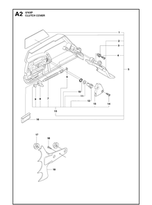 Clutch Cover 3 Diagram and Parts List for 576XP  Husqvarna Chainsaw
