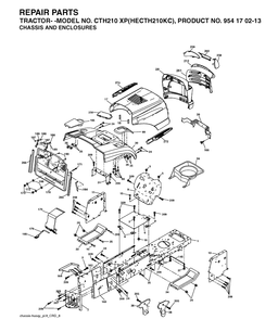 Chassis And Enclosures Diagram and Parts List for CTH210XP (HECTH210KC)(2004-06) Husqvarna Lawn Tractor