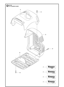 Cylinder Cover 3 Diagram and Parts List for 355FX  Husqvarna Brush Cutter