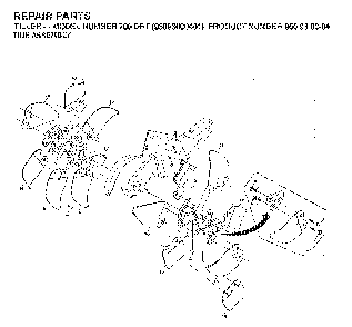 Tine Assembly Diagram and Parts List for 700DRT (96093000401)(2006-02) Husqvarna Tiller