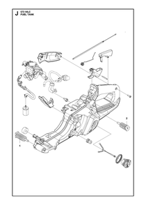 Fuel Tank Diagram and Parts List for 572WLC  Husqvarna Lawn Tractor Accessories