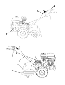 Decals Diagram and Parts List for 550CRTH (954140064-B)(1999-03) Husqvarna Tiller