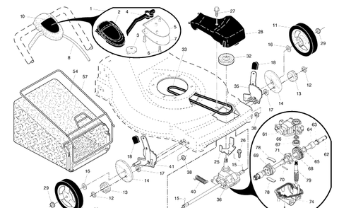 Drive Assembly Diagram and Parts List for 62522SH (96143000906)(2007-05) Husqvarna Lawn Mower
