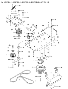 Engine Mounting, Guards And Muffler Diagram and Parts List for M-ZT52  Husqvarna Lawn Mower