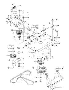 Engine Mounting, Guards And Muffler Diagram and Parts List for M-ZT61BF (96717701001)(2015-06) Husqvarna Lawn Mower