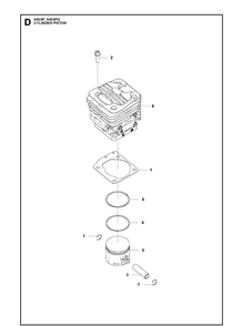 Part Location Diagram of 577405001 Husqvarna Cylinder Assembly