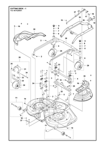41/103cm Cutting Deck Diagram and Parts List for 103RC300  Husqvarna Lawn Tractor Accessories