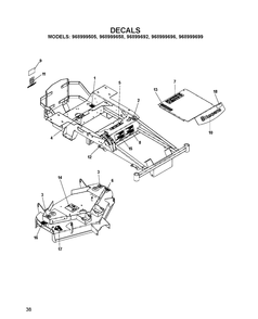 Decals Diagram and Parts List for EZ4822 (968999696)(2007-07) Husqvarna Lawn Mower
