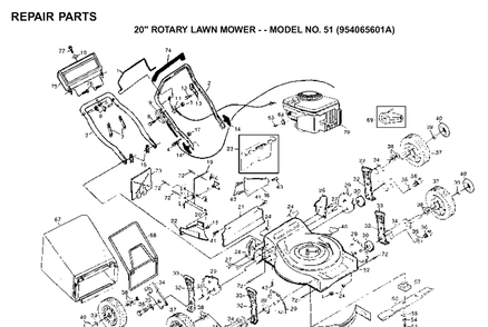 Product Complete 2 Diagram and Parts List for 56DH (954065901A)(1994-07) Husqvarna Lawn Mower