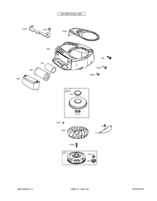 Housing Diagram and Parts List for 33M777-1400-B1  Husqvarna Engine