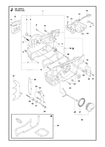 Crankcase Diagram and Parts List for 390XP-XPG-XPW (EPA)(20101800001 - 20111800000) Husqvarna Chainsaw