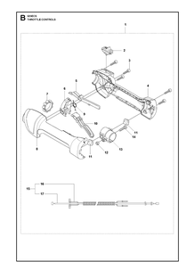 Throttle Controls 2 Diagram and Parts List for 525ECS  Husqvarna Edger