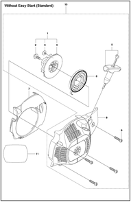 Starter Diagram and Parts List for 1202020  Husqvarna Chainsaw