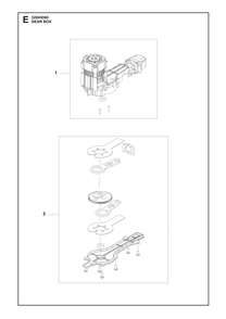 Gearbox Diagram and Parts List for 320IHD60  Husqvarna Trimmer