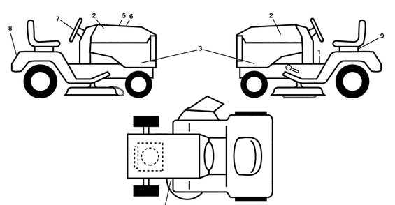 Decals Diagram and Parts List for YTH20K46 (9604500040)(2008-07) Husqvarna Lawn Mower