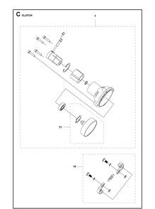 Clutch Diagram and Parts List for 333R Mark II Husqvarna Edger