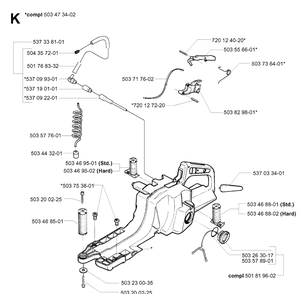Fuel Tank Diagram and Parts List for 395XP/ (XPG)(20034000001-20051800000) Husqvarna Chainsaw