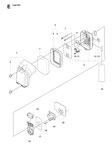 Carburetor And Air Filter Diagram and Parts List for 150BT 20094000001-Current Husqvarna Leaf Blower / Vacuum