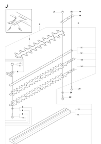Cutting Equipment Diagram and Parts List for 326HD60 (X-SERIES)(20082200001-20090900000) Husqvarna Hedge Trimmer