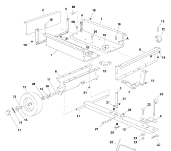 Repair Parts For Utility Carts Diagram and Parts List for DC750 (45-01011)(2005-06) Husqvarna Lawn Tractor Accessories