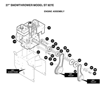 Engine Diagram and Parts List for ST927E 1997-01 Husqvarna Snow Blower
