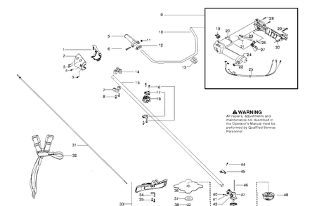 Shaft And Handle Diagram and Parts List for 128R 952715758 Husqvarna Brush Cutter