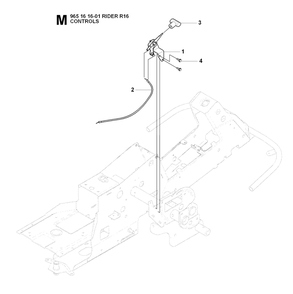 Controls Diagram and Parts List for R16 (965161601)(2007-06) Husqvarna Lawn Tractor