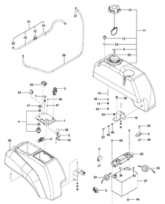 Ignition System Diagram and Parts List for M-ZT61BF (96717701000)(2014-02) Husqvarna Lawn Mower