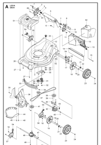 Mower Deck / Cutting Deck Diagram and Parts List for L221A 96148006300 Husqvarna Lawn Mower