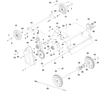 Frame 22 Inch Diagram and Parts List for DTF226 (966068501)(2010-02) Husqvarna Dethatcher