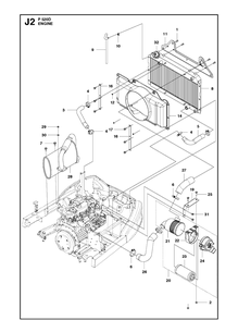 Engine 2 Diagram and Parts List for P520D (967019501)(20120100001-20143999999) Husqvarna Lawn Mower