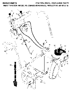 Control Panel And Discharge Chute Diagram and Parts List for 5524SE (96193000200, 961930002)(2006-05) Husqvarna Snow Blower