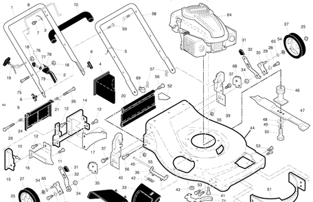 Frame Diagram and Parts List for XT22FE (96143005800)(2009-11) Husqvarna Lawn Mower