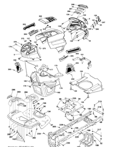 Chassis / Frame Diagram and Parts List for YTH22K48 (96043025300)(2017-10) Husqvarna Lawn Tractor